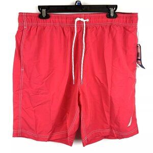 Nautica Men’s Quick Dry Lined Red Swim Trunks Size XL